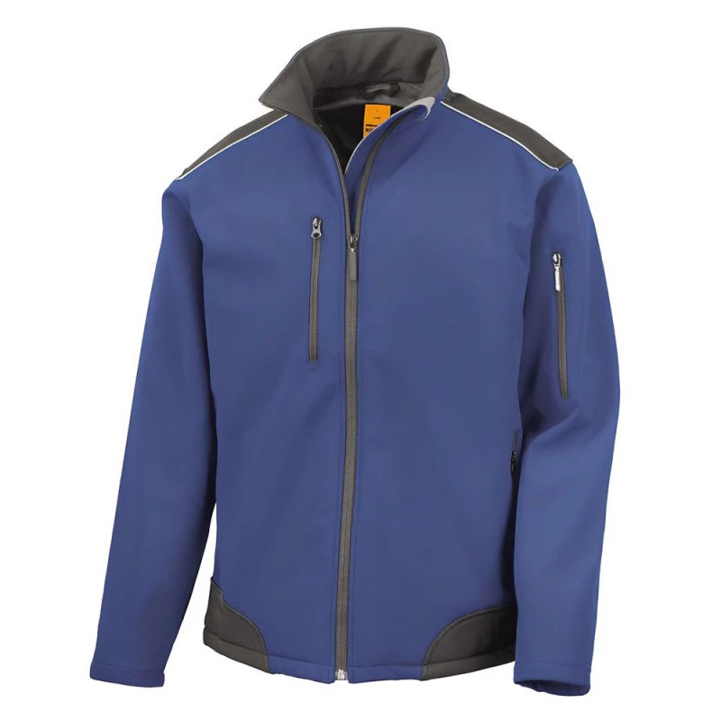 Image of Result Result Men Work Guard Ripstop Soft Shell Jacket in Bright Blue Size: Medium Bright Blue M Male 5063470949571
