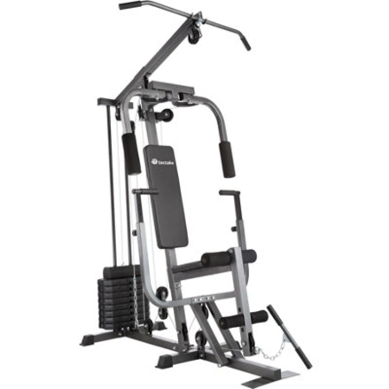Image of Tectake Multi Gym - With Chest Press, Fly Machine, Leg Extension, Lat Pulldown & More - Black