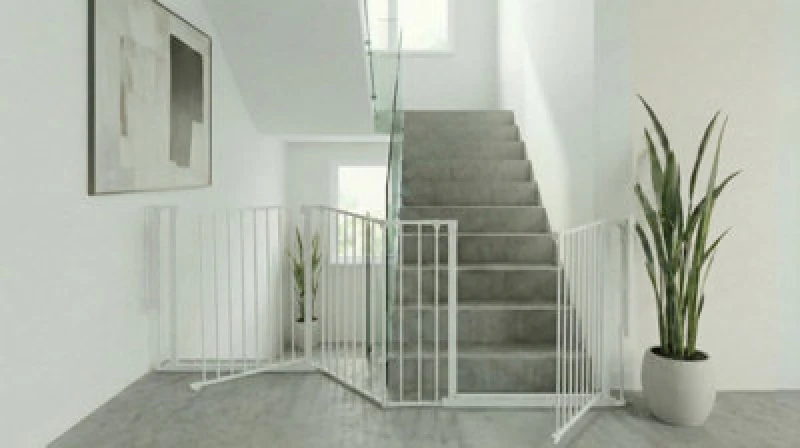 Image of Safetots Two Door Multi Panel Solution For Up And Down Staircases, White, 259Cm Of Length, Includes 2 Door Opening Panels