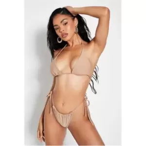 Image of I Saw It First Stone 90'S Micro Bikini Top - Brown