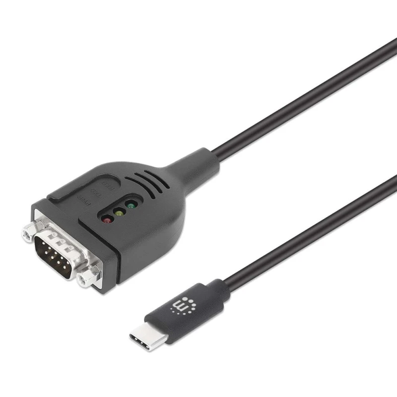 Image of Manhattan Manhattan USB-C to Serial DB9 / RS232 Adapter Cable, 1m (3 ft.) 154499