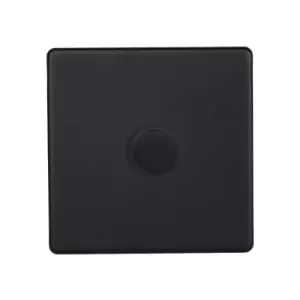 Image of Varilight Urban Screwless LED V-Pro 1 Gang Rotary Dimmer Switch Matt Black