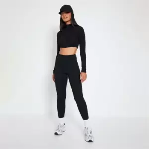 Image of I Saw It First Rib High Waist Leggings - Black