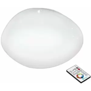 Image of Loops - Wall Flush Ceiling Light White Shade White Plastic Crystal Effect LED 24W