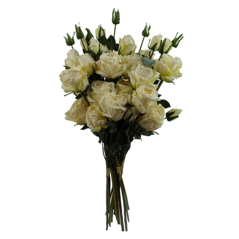 Image of Leaf 6 x 60cm Cream Rose Artificial Flowers Yellow unisex