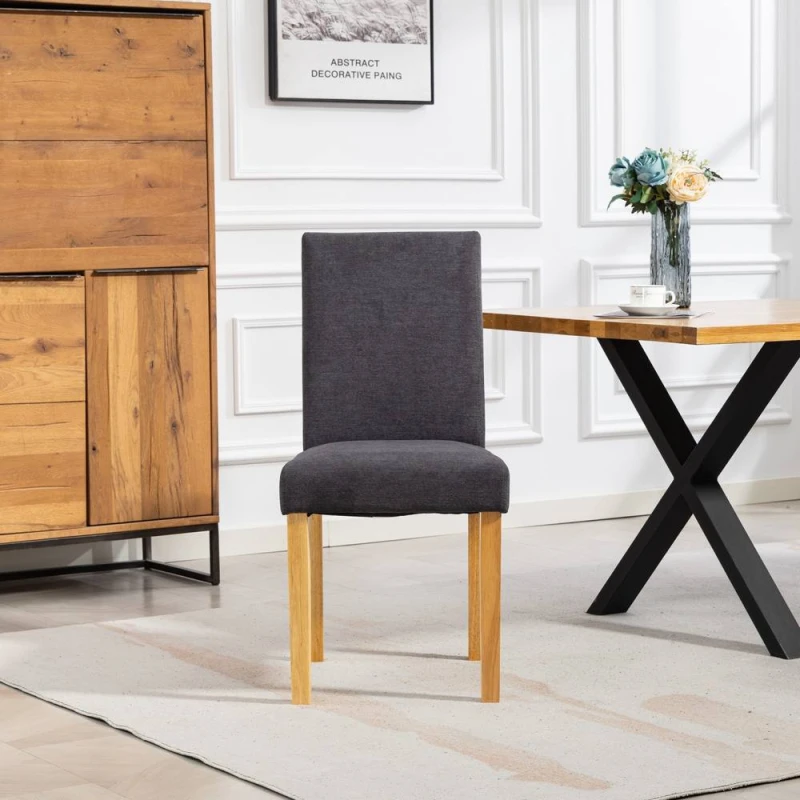 Image of Artemis Home Almont Fabric Dining Chairs - Set of 2 in Charcoal Size: 2 Pack Charcoal Unisex 2 Pack