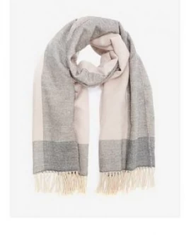 Image of Mint Velvet Pink And Grey Blocked Scarf