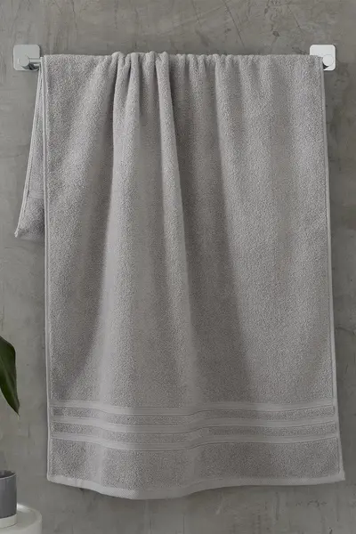 Image of Catherine Lansfield 'Zero Twist' Cotton Bath Sheet Pair Silver