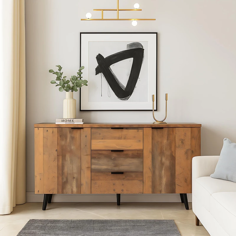 Image of Urban Meuble Rustic Sideboard Space Saver Ample Storage Brown unisex One Size