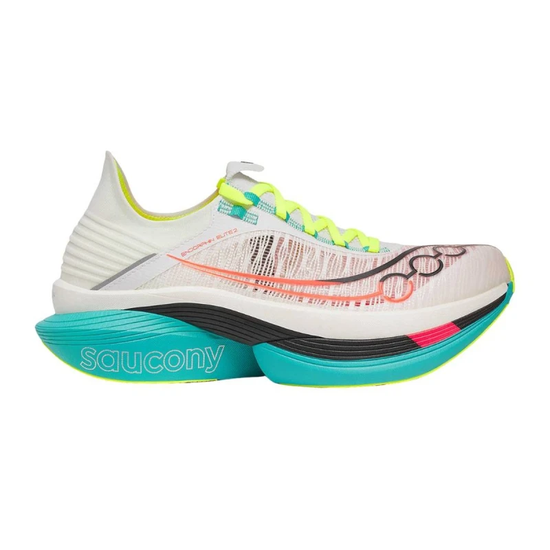 Image of Saucony Endorphin Elite 2 Shoes White Blue AW25 Unisex, Size 42,5 - EUR