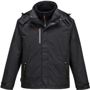 Image of Portwest - S553BKRM - sz M Radial 3 in 1 Jacket Black work wear