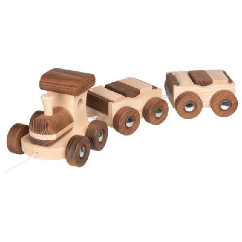 Image of Goki Wooden Steam Train Push Along Toy