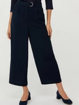 Image of Monsoon Mindy D-Ring Cropped Trouser - Navy, Size S, Women