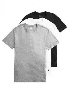 Image of Polo Ralph Lauren 3 Pack T-Shirt - Black/Grey/White, Size 2XL, Men