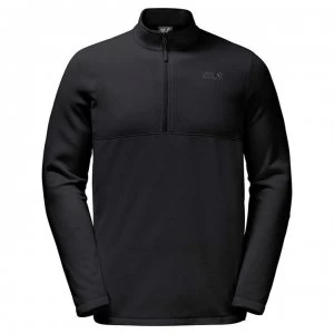 Image of Jack Wolfskin Jack Gecko quarter Zip Fleece Top - Black
