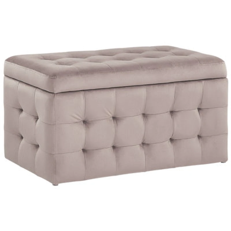 Image of Beliani Storage Ottoman Michigan Velvet Pink