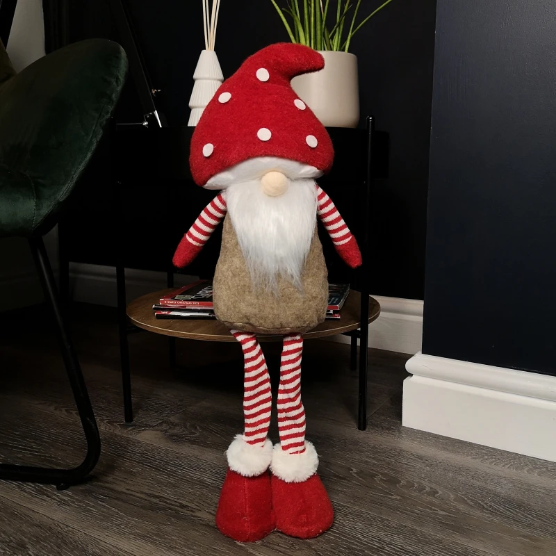 Image of 51cm Male Christmas Standing Gonk Decoration with Mushroom Hat