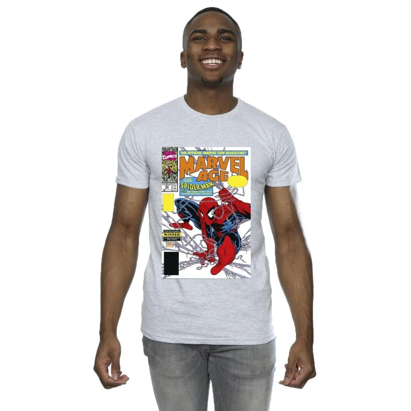 Image of Marvel Marvel Men Spider-Man Age Comic Cover T-Shirt in Grey Size: Small Grey S Male 5063153426535