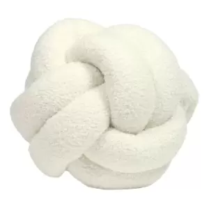 Image of Boucle Knot Fleece Cushion Ecru