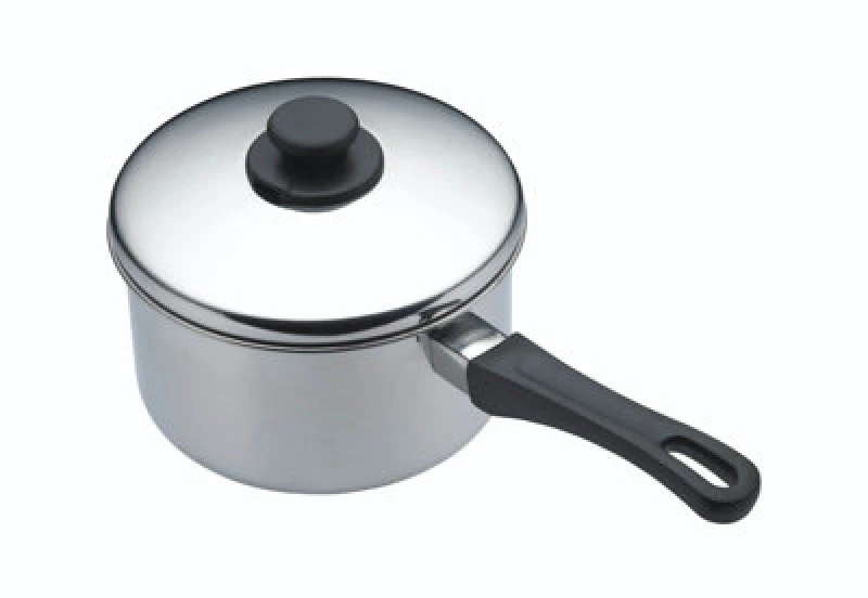Image of Kitchencraft Stainless Steel Extra Deep Saucepan and Lid 16cm, Tagged and Boxed Silver