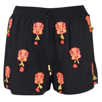 Image of Biba Tasselled Shorts - Black