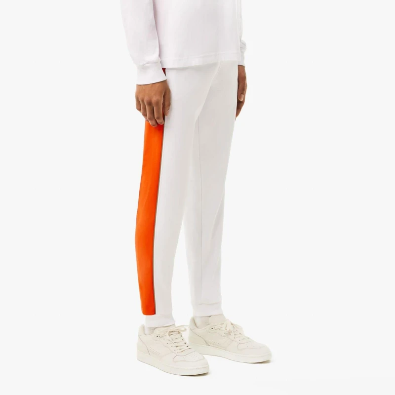 Image of Lacoste Tapered Leg Sweatpants White Orange male XS