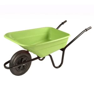 Image of The Walsall Wheelbarrow Company Walsall Wheelbarrow 90L Polypropylene Barrow In A Box - Lime Green