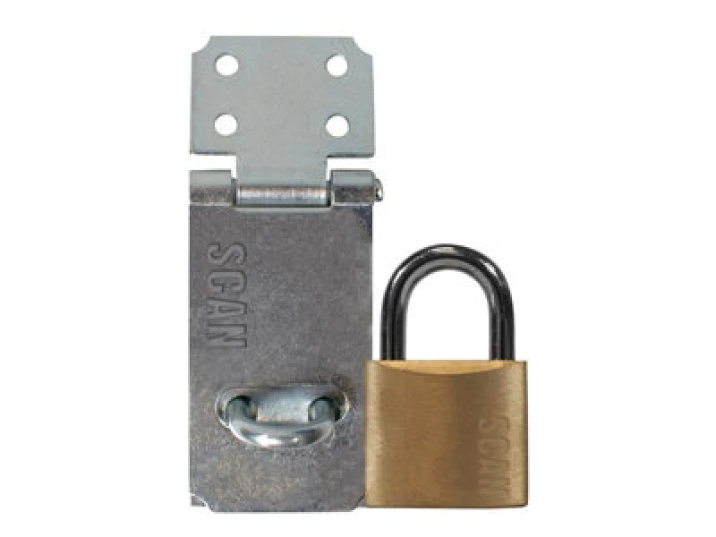 Image of Scan Ys-0003-64 Hasp And Staple 64mm + 40mm Padlock Scaphsgp64