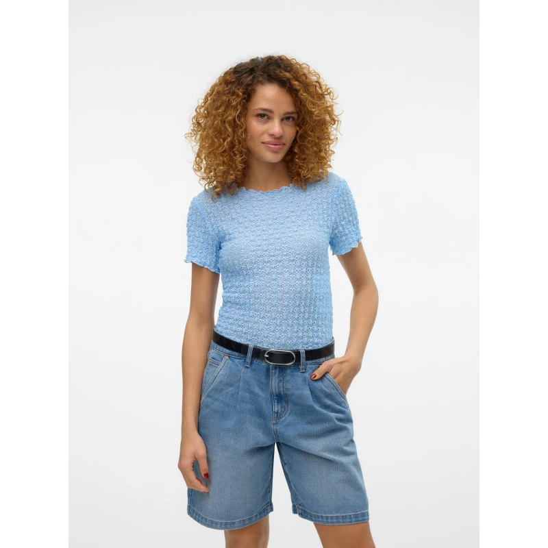 Image of Veromoda Dutch Canal Shelby Ss O-Neck Short Top Blue Female M 214345UK