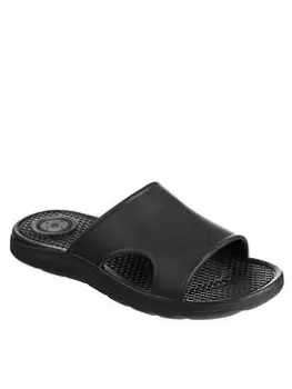 Image of TOTES Mens Solbounce Vented Slide Sandal - Black, Size 8, Men