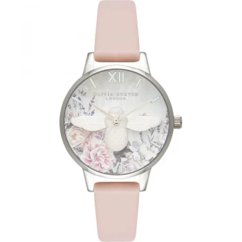 Image of Glasshouse Silver Bee & Nude Peach Watch