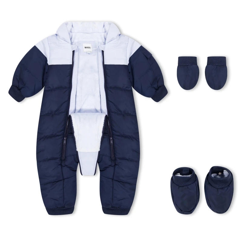 Image of Boss Logo Snowsuit Babies - Blue Blue 3 - 6 Months