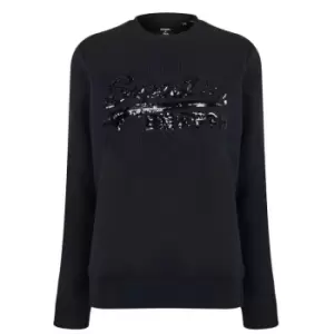 Image of Superdry Tonal Crew Sweatshirt - Black