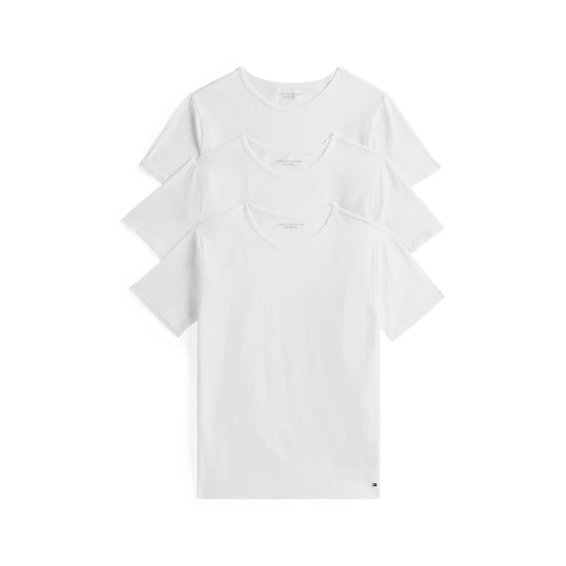 Image of Tommy Hilfiger 3 Pack Signature Cotton Essentials Lounge T-Shirts White S