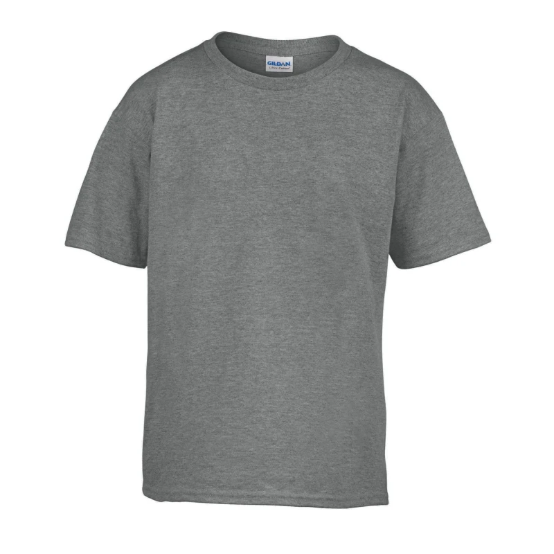 Image of Gildan Childens SoftStyle Ringspun T-Shirt in Grey Size: 7-8 Years Grey Unisex 7-8 Years
