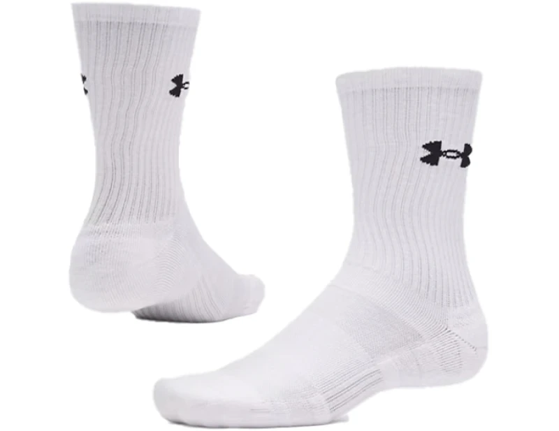 Image of Under Armour Performance Cotton 3p Crw Socks White C100 L