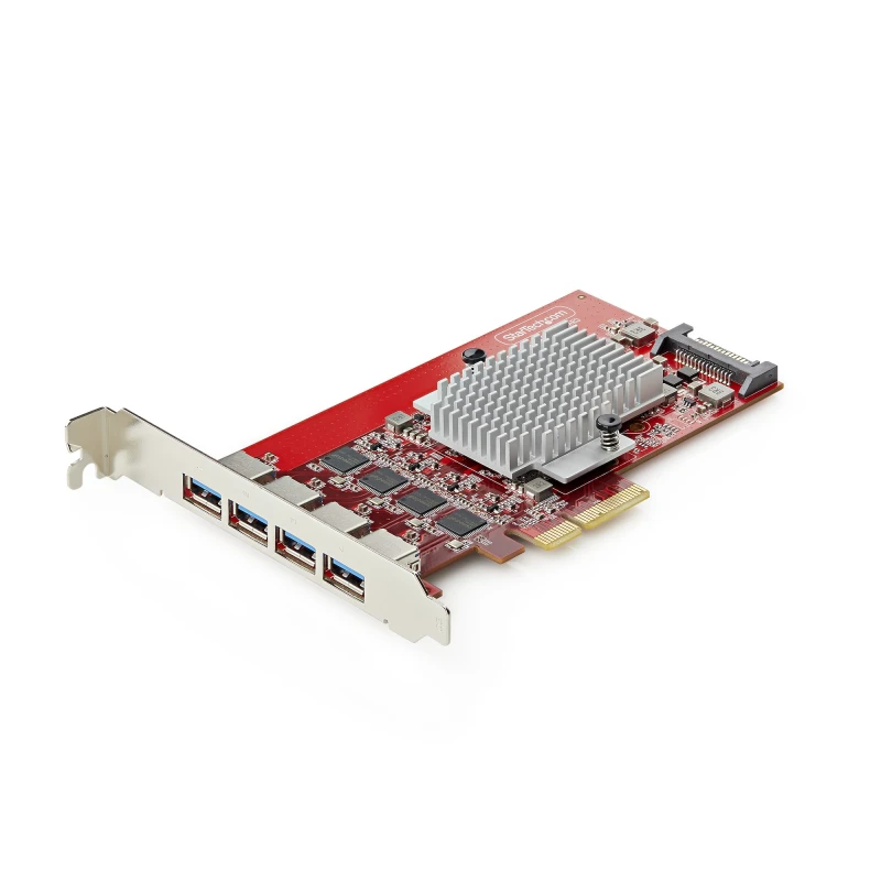 Image of StarTech.com 4-Port USB-A PCIe Card. USB 3.2 10Gbps. PCI Express 3.0 E