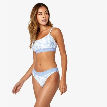 Image of Jack Wills Eco Classic Taped Scoop Bikini Top - Blue Tie Dye