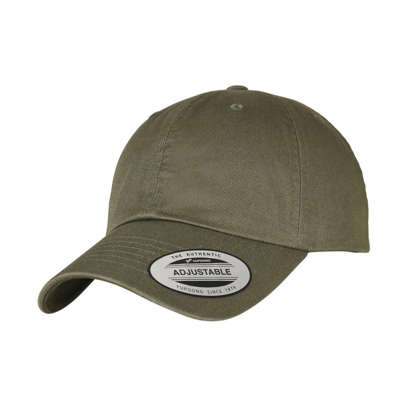 Image of Flexfit Mens Wash Dad Cap in Olive Olive Male One Size