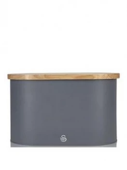 Image of Swan Nordic Bread Bin With Wooden Lid