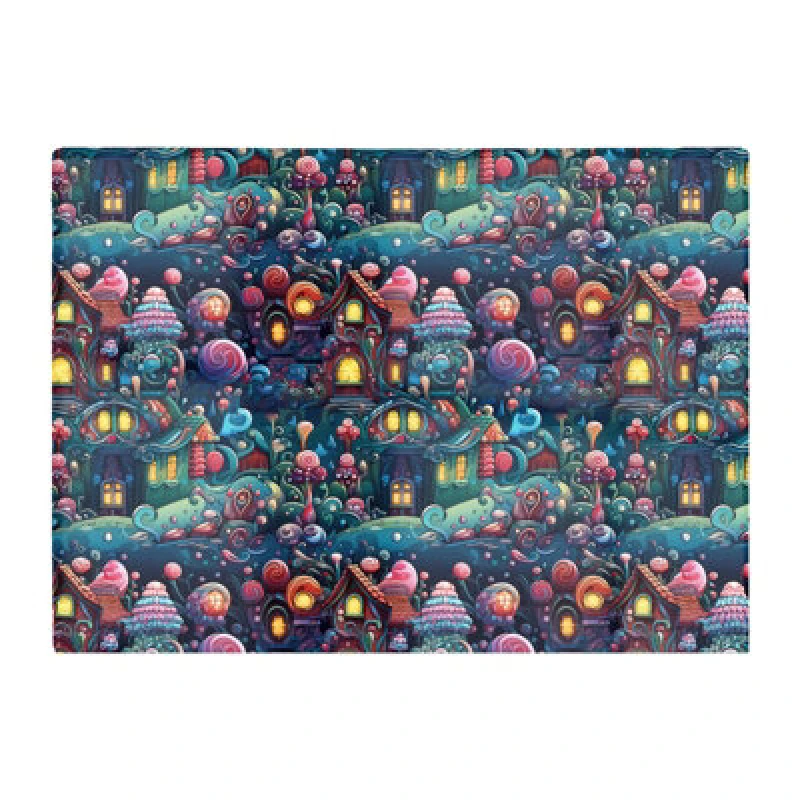 Image of Warren Reed Designer Whimsical Gingerbread House Pattern Glass Chopping Board