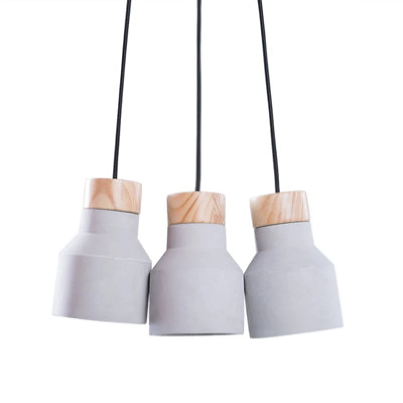 Image of Beliani Pendant Lamp Baht Concrete Grey