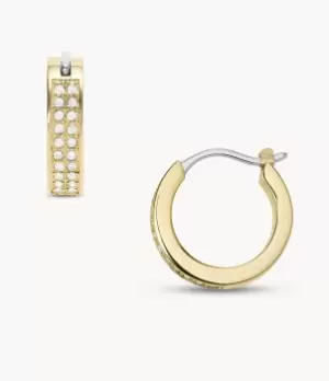Image of Fossil Women Gold-Tone Stainless Steel Hoop Earrings