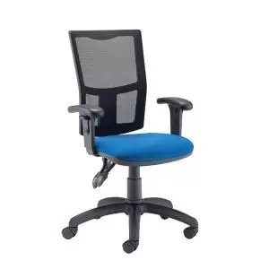 Image of Jemini Medway High Mesh Back Operator Chair Adjustable Arms Royal Blue