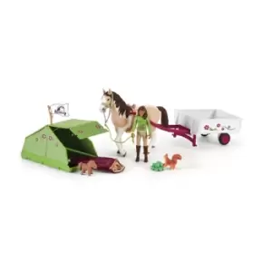 Image of SCHLEICH Horse Club Sarah's Camping Adventure Toy Playset, Unisex, 5 to 12 Years, Multi-colour (42533)