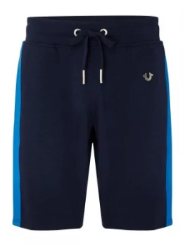 Image of Mens True Religion Contract Tape Leg Joggers Blue