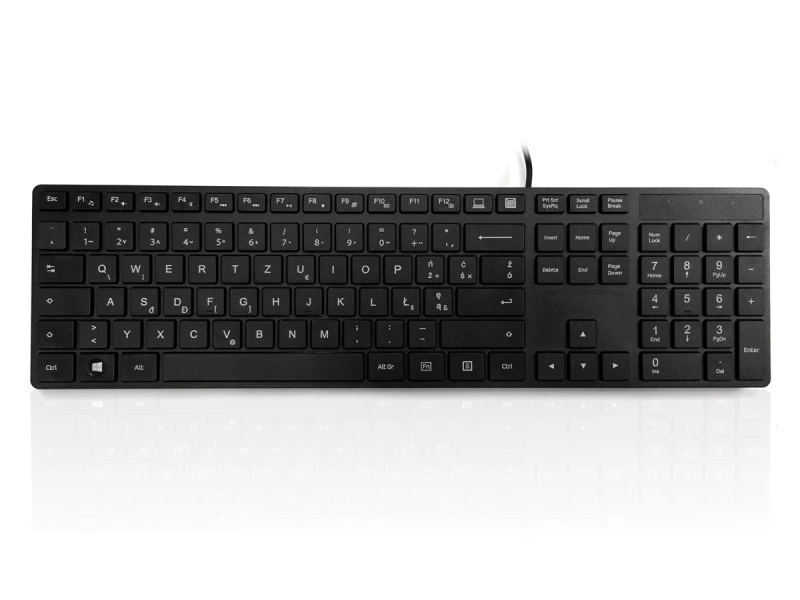 Image of Accuratus KYBAC301-UBLK-PL keyboard USB QWERTZ Polish Black