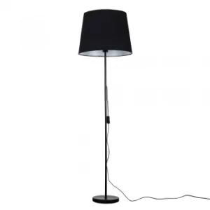 Image of Charlie Black Floor Lamp with XL Black Aspen Shade