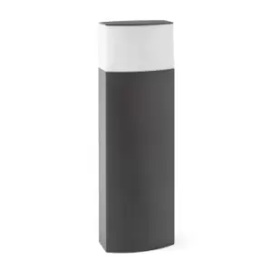 Image of Datna 1 Light Outdoor Short Bollard Light White, Dark Grey IP44, E27