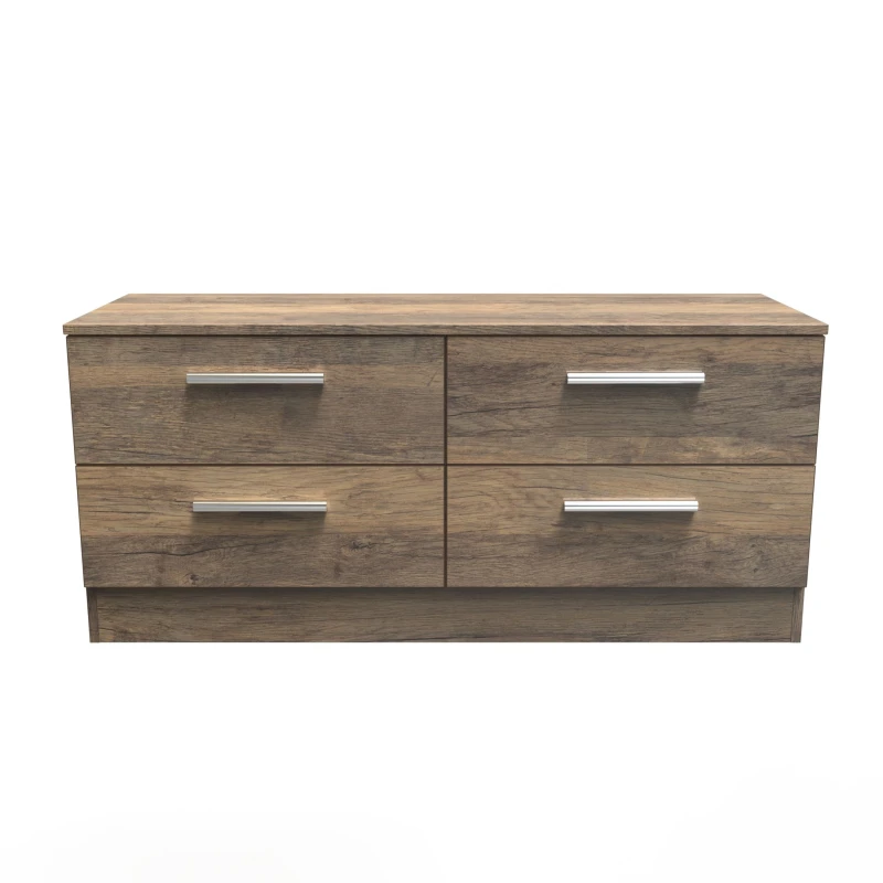 Image of Trent 4 Drawer Bed Box In Vintage Oak (Ready Assembled)
